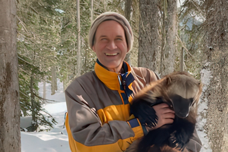 Bruce with a bear cub 6x9-gigapixel-low resolution v2-4x-faceai v1
